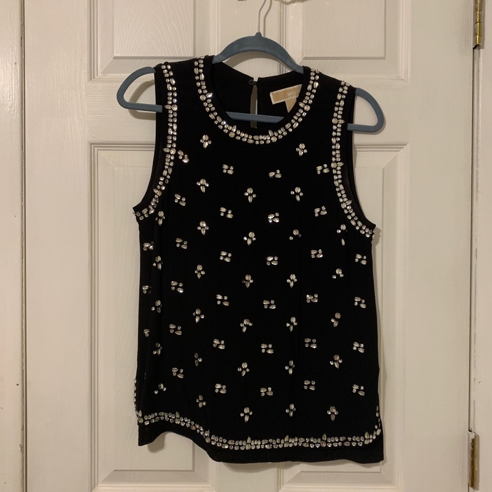 Black gemstone Michael Kors top